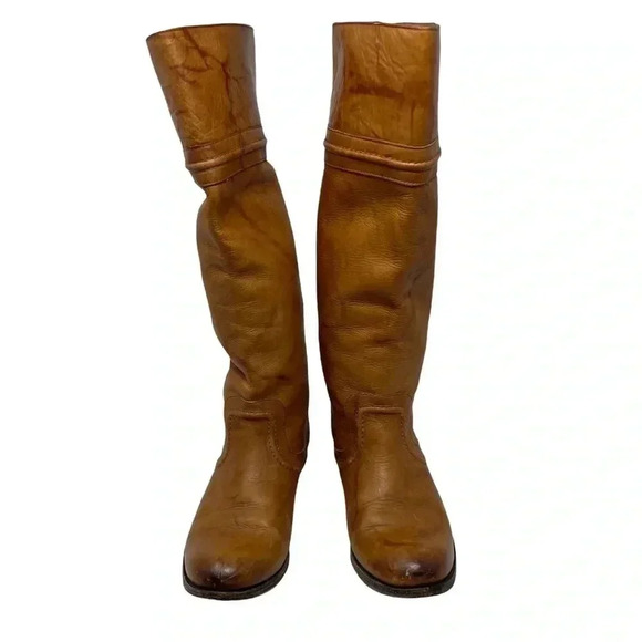 Frye Melissa Tan Leather Pull On Boots Size 7 1/2 B - Picture 3 of 7